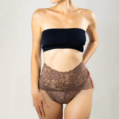 ShapEase - (Set de 3) Chiloți sexy cu talie înaltă din dantelă