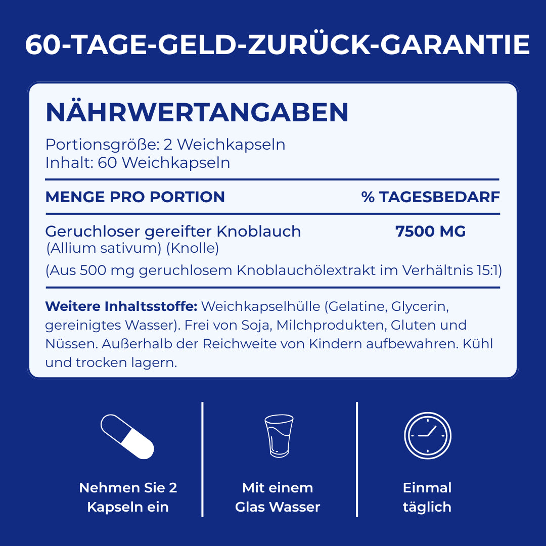 Gealterter Knoblauchextrakt – 7500 mg geruchlos